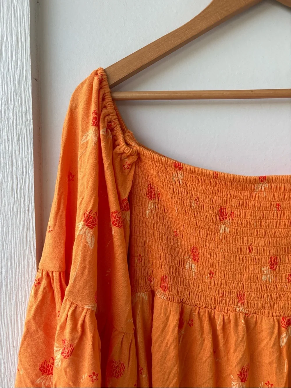 Free People Lana Tunic in Golden Poppy Off Shoulder SMALL